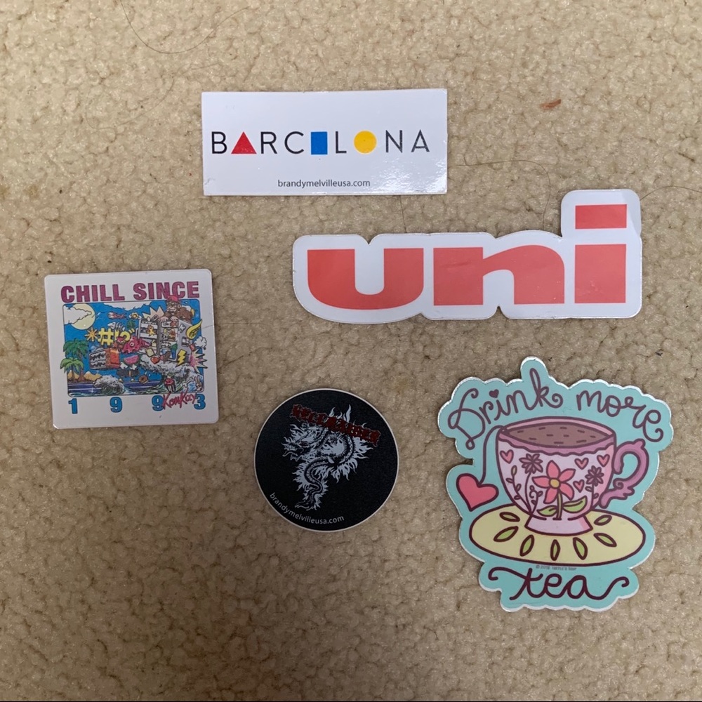 Free w/ Purchase! 5 pc set of Brandi Melville Stickers